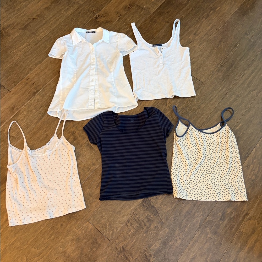 White and Blue Brady Melville Tops- 5